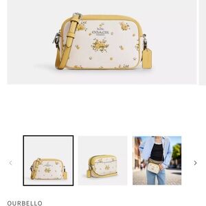Coach Yellow and White Floral Crossbody Bag